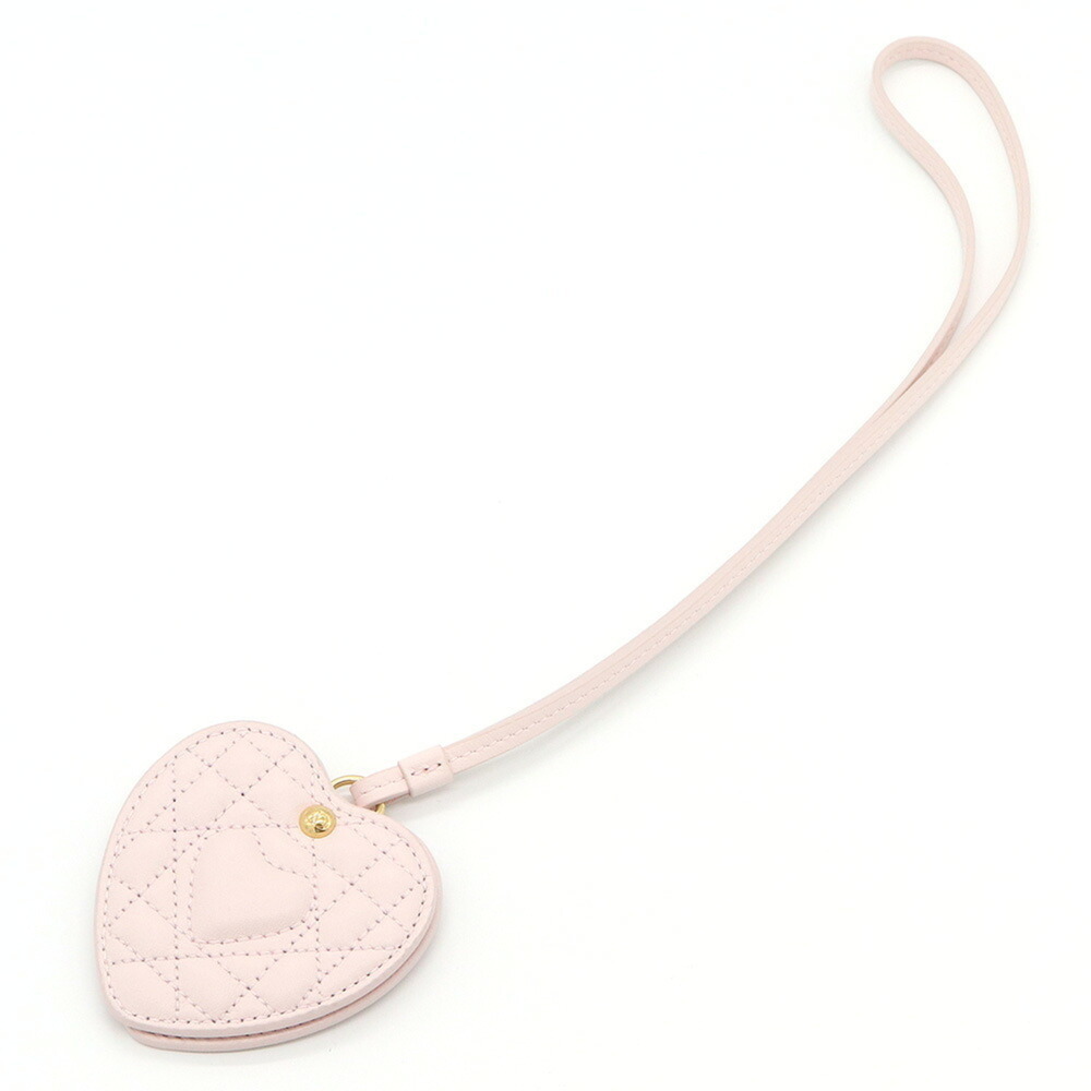 Christian Dior Dior Accessory Bag Charm, Cannage Stitch Heart Mirror, Light P...